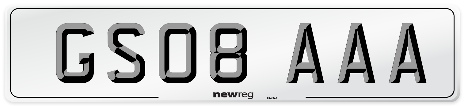 GS08 AAA Number Plate from New Reg
